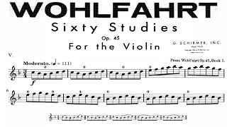 Wohlfahrt Violín Studies Op 45 Book 1 Exercice No 5  60  With Piano Accompanist for beginner [upl. by Sivram]