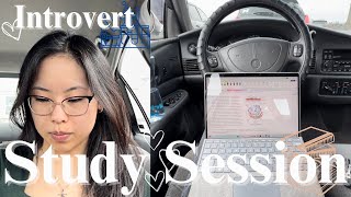 Spring Break Part 4 study vlog study session in the car [upl. by Hgielar]