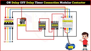 ON Delay OFF Delay Timer Connection Modular Contactor [upl. by Kowalski]