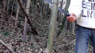 ontario 18inch machete bamboo cut test [upl. by Alleda]