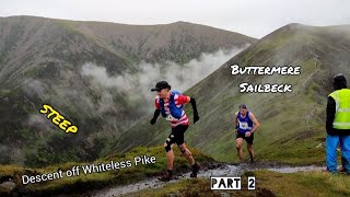 Buttermere Sailbeck fell race 2024  Part 2  Descent off Whiteless Pike  full footage [upl. by Nitsud885]