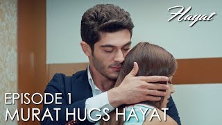 Murat hugs Hayat  Hayat Episode 1 Hindi Dubbed Hayat [upl. by Corbin]