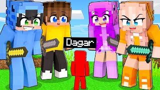 Dagar PEQUEÑO vs 4 ASESINOS en Minecraft [upl. by Arhez566]