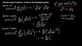 Laplace Transform of tn ft type functions using the table [upl. by Nired651]