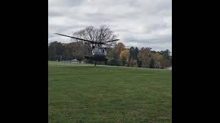 Blackhawk Helicopters landing in field at Lindenwood University [upl. by Sobmalarah]