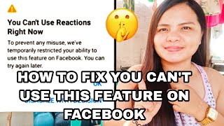 PAANO AYUSIN ANG YOU CANT USE THIS FEATURE ON FACEBOOK [upl. by Ile]