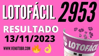 🍀 Resultado Lotofácil 2953 [upl. by Annodam]