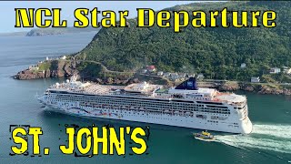 NCL Star Departing St Johns Newfoundland and Labrador August 12 2024 Plus Helmet Cam Ride By [upl. by Birchard788]