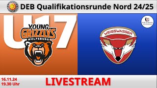 DEB U17 Young Grizzlys Wolfsburg vs ES Weisswasser 2425 [upl. by Kreitman2]