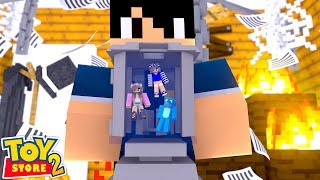 THE SECURITY GUARD CATCHES THE TOYS COMING TO LIFE Minecraft TOY STORE S2 w Sharky and Little Kellt [upl. by Dudley429]