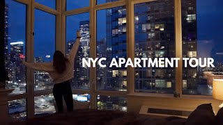 NYC Night Apartment Tour  Manhattan Studio HighRise w Floor to Ceiling Windows [upl. by Vtehsta389]