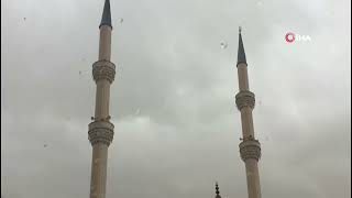 Minaresi yıkılan cami görüntülendi [upl. by Ettenoj]