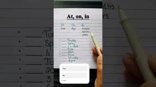 Prepositions on at in with English explanation HarishKumarM5 [upl. by Sissel]