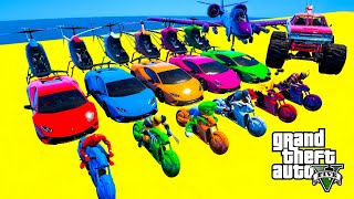 GTA V Stunt Map Car Race Challenge On Super Cars Bikes and OffRoad Jeeps [upl. by Blondie]