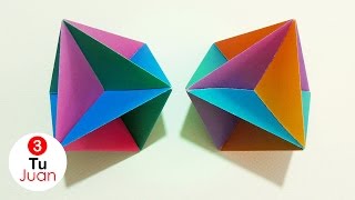 Octaedro de Papel  Origami Modular  JuanTu3 [upl. by Lal]