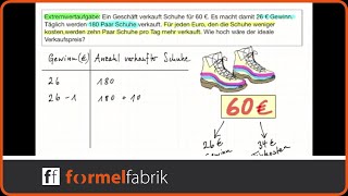 Extremwertaufgabe Gewinn maximieren – Wie hoch ist der ideale Preis [upl. by Neros]