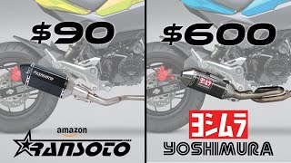 Honda Grom Exhaust Review 90 Ransoto vs 600 Yoshimura RS2 Install Guide  Sound Comparisons [upl. by Burd942]