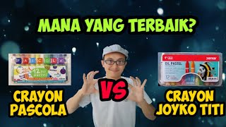 Crayon TiTi Joyko VS Pascola  Review Crayon Oil Pastel 12 Warna [upl. by Enela]