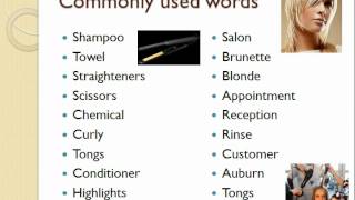 Hairdressing Vocabulary [upl. by Nitsuj]