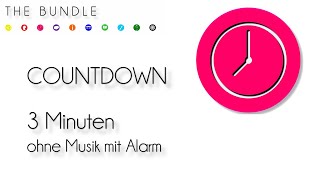 Countdown 3 Minuten ohne Musik mit Alarm timer 3 minutes silent [upl. by Lindo467]