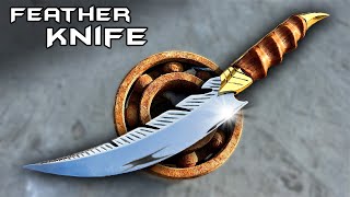 Making a Feather Knife out of a Rusted Bearing forging [upl. by Slaughter839]