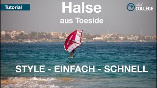 Wingcollege Wingfoilen Tutorial I Halse aus Toeside I Neilpryde Naish Richtungswechsel lernen VDWS [upl. by Connell]