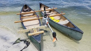 DOUBLE canoe with outboard Torqeedo 1003 [upl. by Coshow]