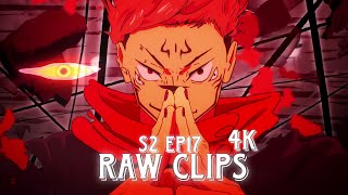 Sukuna vs Mahoraga Sukuna Raw Clips For Editing 4k  Jujutsu Kaisen  S2EP17  Anime Raw Clips [upl. by Ahsiled]