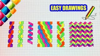 Easy drawings 266 How to draw a Patterns in the notebook  drawings for beginners [upl. by Slaohcin]