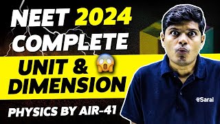 Unit amp Dimension For NEET 2024  Class 11th Physics One Shot  All Concepts Tricks amp PYQ  eSaral [upl. by Adniroc]