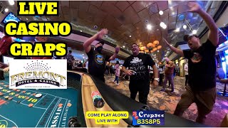 Live Casino Craps inside the Fremont Hotel and Casino Downtown Las Vegas Crapsee Code B3S8P5 [upl. by Veljkov]