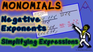 Monomials 5 Simplifying Expressions with Negative Exponents [upl. by Tippets]