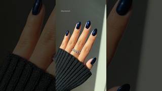 almost black polishes are stunning for fall amp winter 💙🖤 OPI All Night Strong in 2 coats nails [upl. by Namreh]