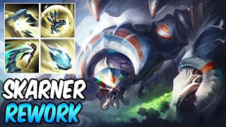 REWORKED SKARNER GAMEPLAY  ABILITIES EXPLAINED  New Build amp Runes  League of Legends [upl. by Anneehs179]