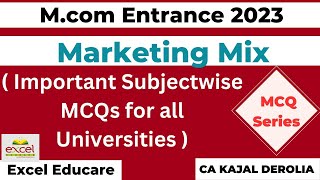 Marketing Mix  MCQ for Mcom Entrance 2023  Mcom Entrance Exam 2023  CUET  DUET  AU  CPET [upl. by Hercule]