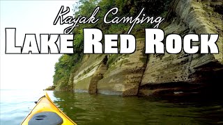 Iowa Kayak Camping Lake Red Rock Hickory Ridge Wilderness Area [upl. by Rainer]