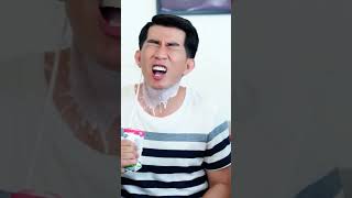 a lot of milk splashed on his face  😩 prank funny [upl. by Allister]