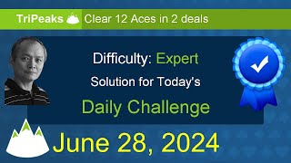 Microsoft Solitaire Collection TriPeaks  Expert  June 28 2024 [upl. by Acireed]