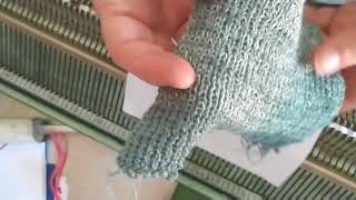 knitting lycra into sock tops [upl. by Nolahc]