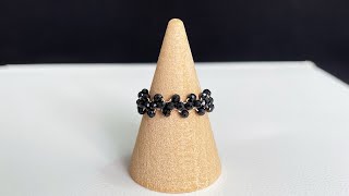 Beads ring✨diy jewlerymaking jewelry ring beadedjewelry beadsring ringmaking ring [upl. by Nickey523]