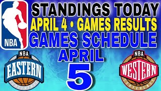 nba standings today April 4 2024  games results  games schedule April 5 2024 [upl. by Viscardi]