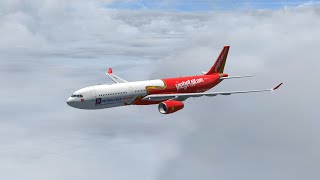 P3D Vietjet Air A330300 RR I Landing at Phu Quoc [upl. by Nehtanoj]