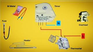 Refrigerator defrost timer overload thermoset wiring diagramfridge defrost connection viral [upl. by Yorled]