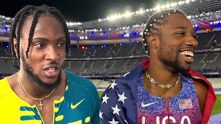 Kishane Thompson REACT To Noah Lyles Winning 100m Final At Paris Olympics [upl. by Henn88]