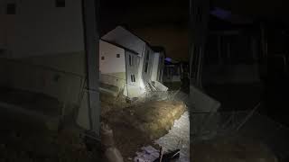 Video captures collapse of two Utah houses as they give way to wet saturated soil [upl. by Nillor]