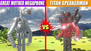 Great Mother Megaphone vs Titan Speakerman  Animal Revolt Battle Simulator [upl. by Calloway482]