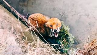 Trapped in a ditch for 2 days the exhausted fox kept screaming for help [upl. by Anuahsal]