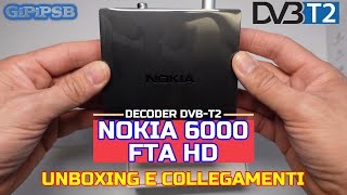 Nokia 6000FTA HD Decoder Digitale Terrestre DVBT2  unboxing amp collegamenti ASMR [upl. by Aldridge]