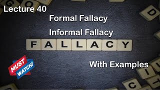 Fallacy amp Formal and Informal Fallacy in UrduHindi in Just 7 minutes  Lecture 41  Formal Logic [upl. by Burr]