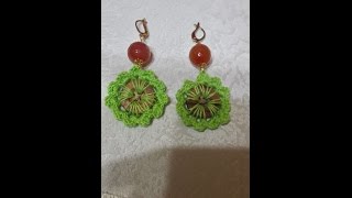 Orecchini con bottoni alluncinettoEarrings with crochet buttons [upl. by Gardell]